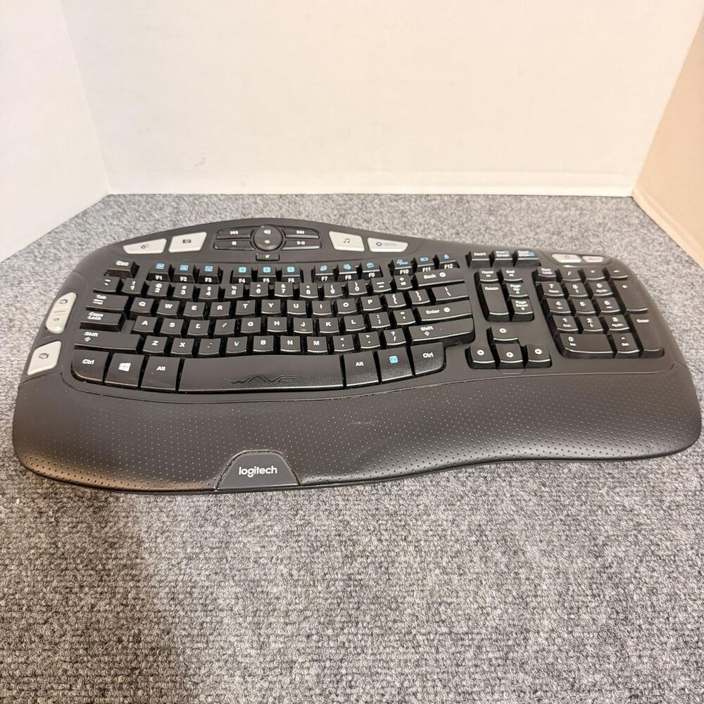 Logitech K350 Wave Wireless Keyboard Ergonomic 2.4GHz USB With Doungle